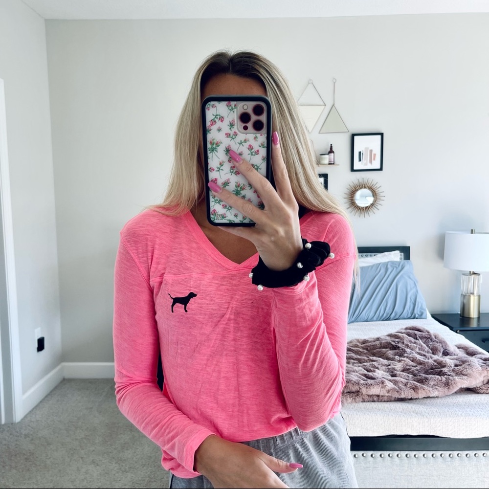 Victoria's Secret PINK Hot Pink Long-sleeve Top